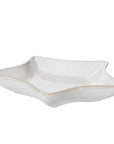 Mini White Ceramic Star Dish with Geometric Design