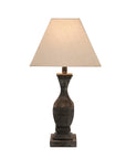 Tall Wooden Table Lamp with Linen Shade