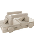 Large Modular Sofa for Kids - Premium Corduroy Ecru