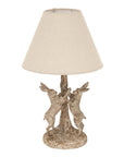 Vintage Marching Hares Table Lamp | Stonewashed Base & Linen Shade