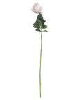 Palest pink artificial tea rose with green foliage, lifelike English garden decor, 65cm tall by sostter at brixbailey.com
