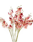 Pack of 6 x Artificial Flowers Pink Mini Orchid Stem 80cm-0