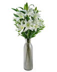 Pack of 6 x Artificial Flowers Large White Lily Stem - 3 Flowers 100cm-4