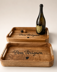 Dom Pérignon Wooden Serving Tray Set | Champagne Butler Trays