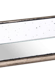 Handcrafted distressed mirror tray with solid wood frame, rich brown patina, perfect for home decor or serving. by Sostter at brixbailey.com