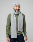 Natural Baby Alpaca and Merino Wool Light Fisherman's Rib Scarf