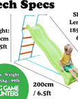 Children's Slide - Wavy - 1.85m - Freestanding - Green