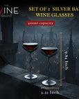 Silver Bat Wine Glasses Set of 2 Gothic Goblet Pair with Alloy Steel Stems and Borosilicate Glass Unique Barware Decorative Halloween or Vampire Glassware for Wine Party Dining Table or Holiday Gift-1