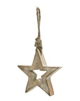 Small Whitewashed Wooden Star Decoration