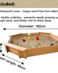 1.8m Diameter Octagonal Wooden Sandpit