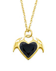 Nocturnal Succubus Gold Heart Pendant Necklace