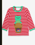 Premium Striped Organic Cotton Frog Baby Bodysuit with Snap Buttons for Easy Dressing by Toby Tiger at brixbailey.com