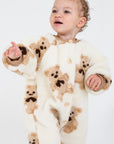 Bear Fleece Romper Cream or Brown