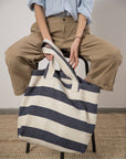 BEACH BAG - Reclaimed stripe canvas