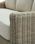 Three Seater Outdoor Sofa in Wicker and Acacia Wood