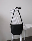 Handmade Recycled Genuine Leather Bag - 15cm Tall, 19cm Wide, Adjustable Handle - Eco-Friendly & Durable by Sook Stainable at brixbailey.com