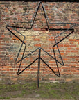 XL Black Metal Star Garden Stake Display Sculpture Christmas Wedding Decor