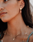 Classic Athena Kate Drop Earrings Peach Moonstone