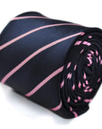 navy blue and light pink club striped tie