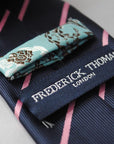 navy blue and light pink club striped tie