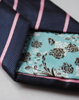 navy blue and light pink club striped tie