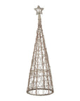 Festive LED Star Topped Wicker Christmas Tree Medium