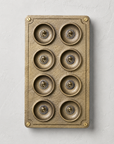 8 Gang 2 Way Antique Brass Cast Metal Toggle Light Switch