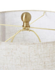Whitewashed Wicker Table Lamp with Linen Shade