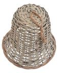 Handwoven Jumbo Wicker Bell Ornament Rustic Holiday Accent