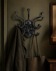 Metal Swivel Coat Rack | 5 Hook Wall Hanger | Solid Brass, Black or Chrome