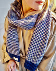 Navy Merino Lambswool Scarf | Sustainable & British Made