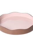 Allegra Round Wiggle Tray in Pink and Brown