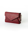 Handmade Leather Envelope Bag in Burgundy