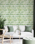 Green Watercolor Brushstroke Pattern Wallpaper