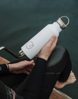 Premium Arctic Bottle, double-wall vacuum-insulated stainless steel, keeps drinks hot or cold, eco-friendly bamboo lid, leak-proof, BPA-free by Arcticus at brixbailey.com