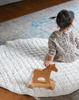 Quilted Play Mat - Natural Chambray