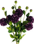 Dhalia PomPom Artificial Flowers Purple-0