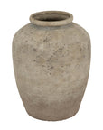 Handcrafted Ceramic Vase in Mottled Grey Finish