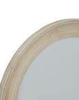 Round Washed Wood Wall Mirror