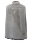 Handcrafted grey ceramic vase with artisanal glaze, subtle distressing, and versatile 28cm height for modern or rustic decor. by sostter at brixbailey.com