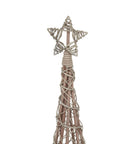 Festive LED Wicker Christmas Tree with Star Large 130cm