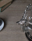 Hurricane Lantern with Silver Stag Detail