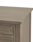 Three Drawer Bedside Table in Distressed Grey