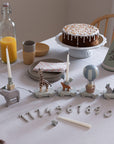 Premium Wooden Birthday Train with Animal Parade, Elephant and Wagons, Handcrafted Decor for Baby or Christening Gift, Sebra Collection by Ella James at brixbailey.com