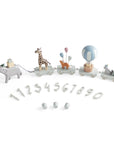 Premium Wooden Birthday Train with Animal Parade, Elephant and Wagons, Handcrafted Danish Design, Decorative Gift for Kids by Ella James at brixbailey.com