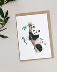 Panda Bear hand painted greetings card