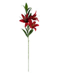 Pack of 6 x Artificial Flowers Large Red Lily Stem - 3 Flowers 100cm-3