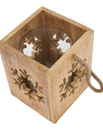 Large Wooden Snowflake Tealight Holder