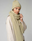 Natural Baby Alpaca and Merino Wool Light Fishermans Rib Scarf