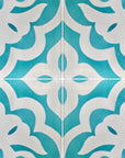 Isla turquoise glazed ceramic wall tile, luxury handmade Moroccan-inspired pattern, premium UK-crafted decorative tile by Maria Starling Design at brixbailey.com